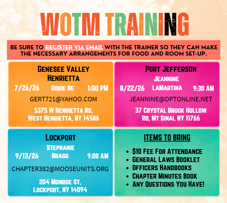 2026 NYSMA Training Schedule
